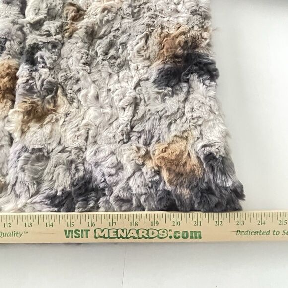 Faux Fur Coat Size M Joh Hook Closure Faux Fur Lilac Gray Cream Brown Fuzzy - Picture 13 of 16